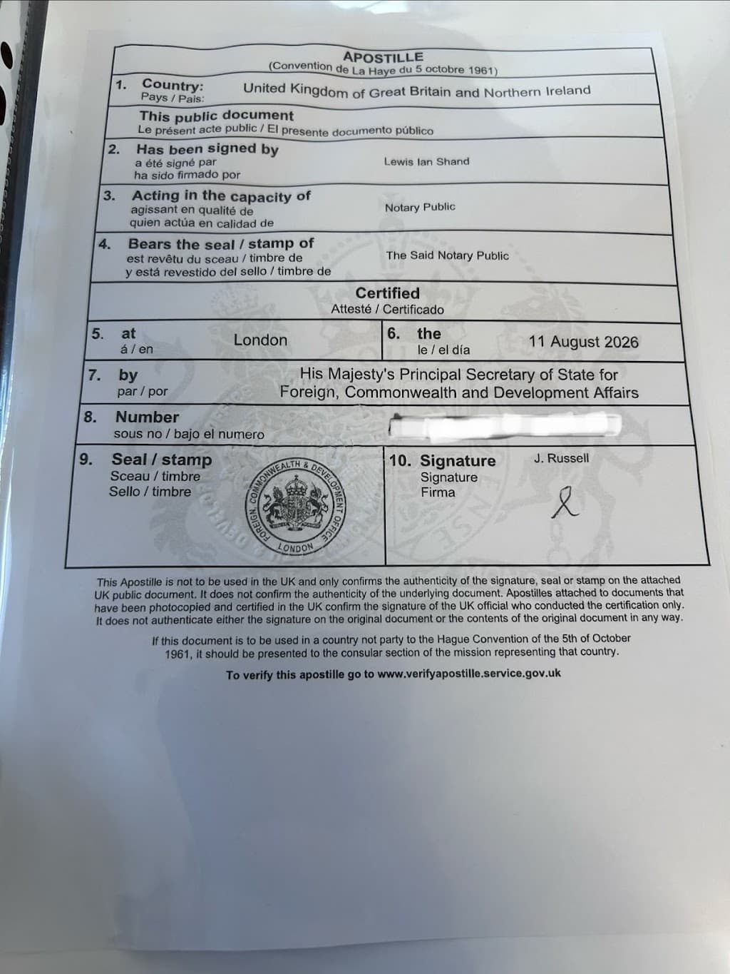 Edinburgh Notary Public and Apostille